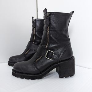 Paul Green Noah Moto Block Heel Boot - size 9.5